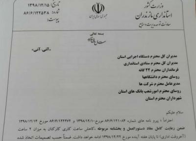 دورکاری کارمندان مازندرانی در آغاز هفته